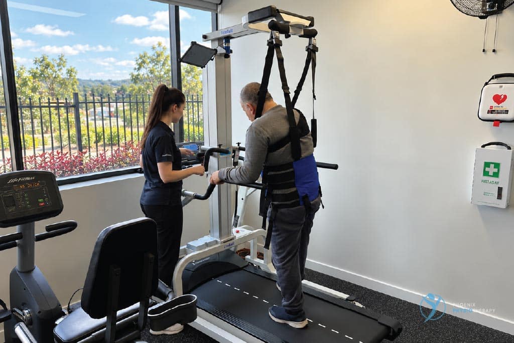 physio and patient with litegait